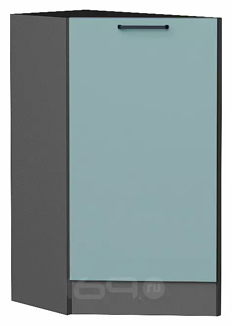 Шкаф нижний торцевой Флэт Grey-green In 2S/Graphite 816*296*552