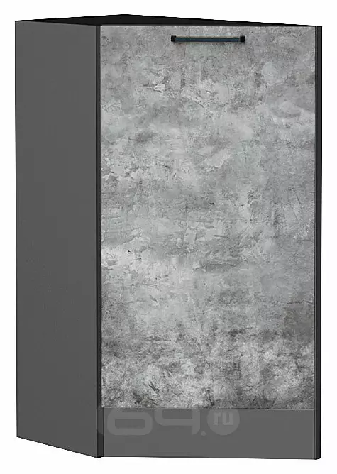 Шкаф нижний торцевой Флэт Temple Stone 2S/Graphite 816*296*552