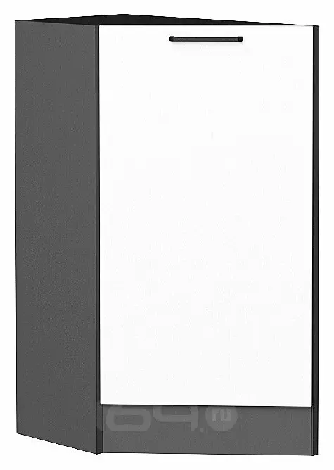Шкаф нижний торцевой Флэт White In 2S/Graphite 816*296*552
