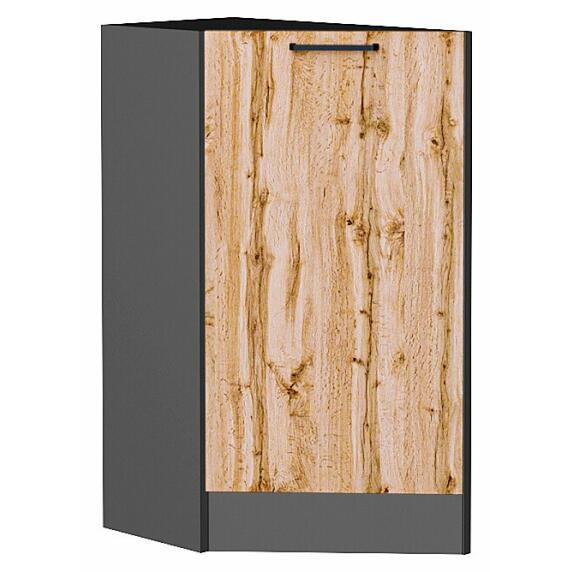 Шкаф нижний торцевой Флэт Wotan Oak 2S/Graphite 816*296*552