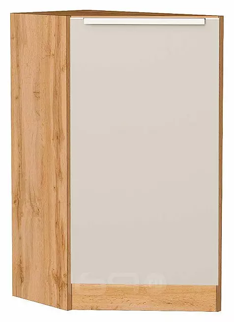 Шкаф нижний торцевой Фьюжн Cream Silk/Дуб Вотан 816*296*554