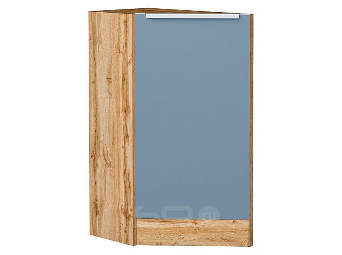 Шкаф нижний торцевой Фьюжн Silky Blue Дуб Вотан 816*296*554