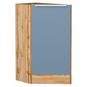 Шкаф нижний торцевой Фьюжн Silky Blue Дуб Вотан 816*296*554