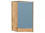 Шкаф нижний торцевой Фьюжн Silky Blue Дуб Вотан 816*296*554