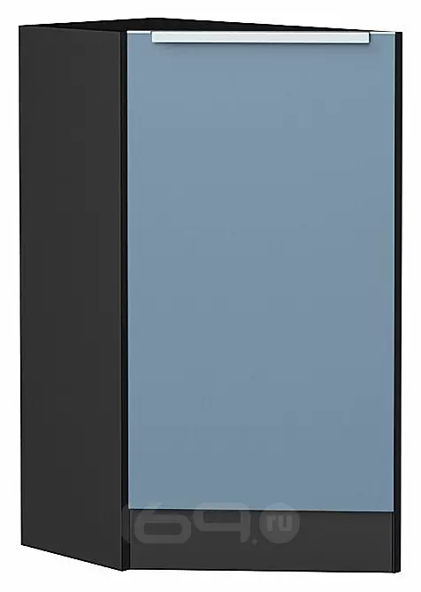 Шкаф нижний торцевой Фьюжн Silky Blue Graphite 816*296*554