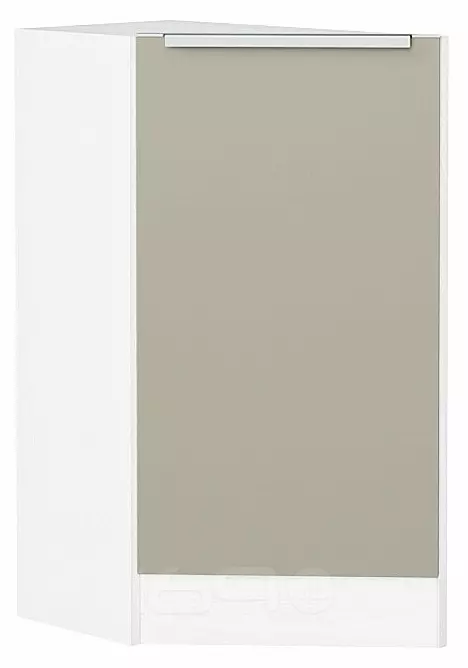 Шкаф нижний торцевой Фьюжн Silky Grey Белый 816*296*554