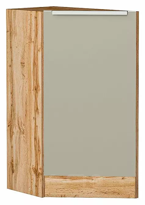 Шкаф нижний торцевой Фьюжн Silky Grey Дуб Вотан 816*296*554