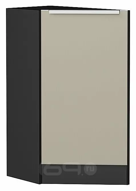 Шкаф нижний торцевой Фьюжн Silky Grey Graphite 816*296*554