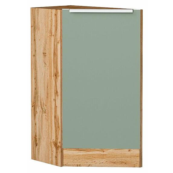 Шкаф нижний торцевой Фьюжн Silky Mint Дуб Вотан 816*296*554