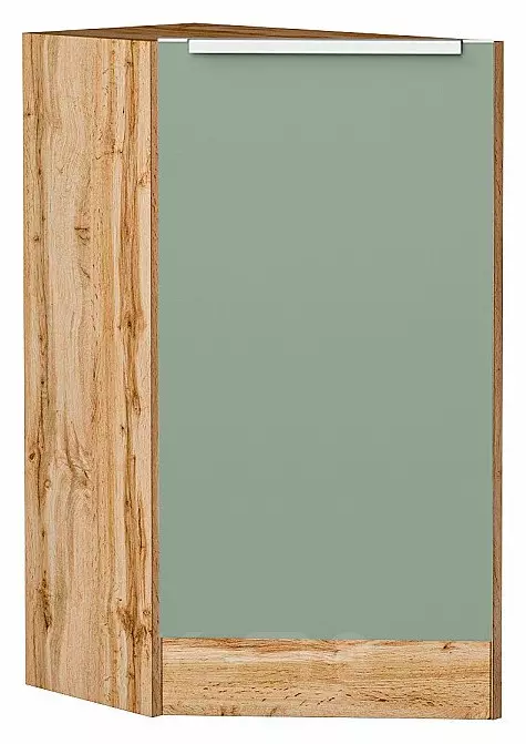 Шкаф нижний торцевой Фьюжн Silky Mint Дуб Вотан 816*296*554