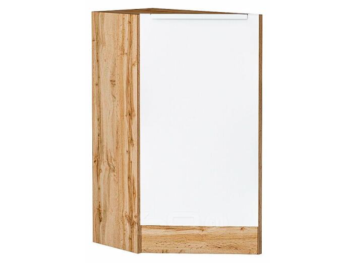 Шкаф нижний торцевой Фьюжн Silky White Дуб Вотан 816*296*554