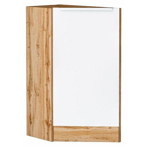 Шкаф нижний торцевой Фьюжн Silky White Дуб Вотан 816*296*554