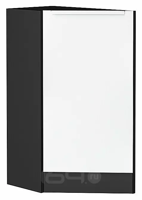 Шкаф нижний торцевой Фьюжн Silky White Graphite 816*296*554