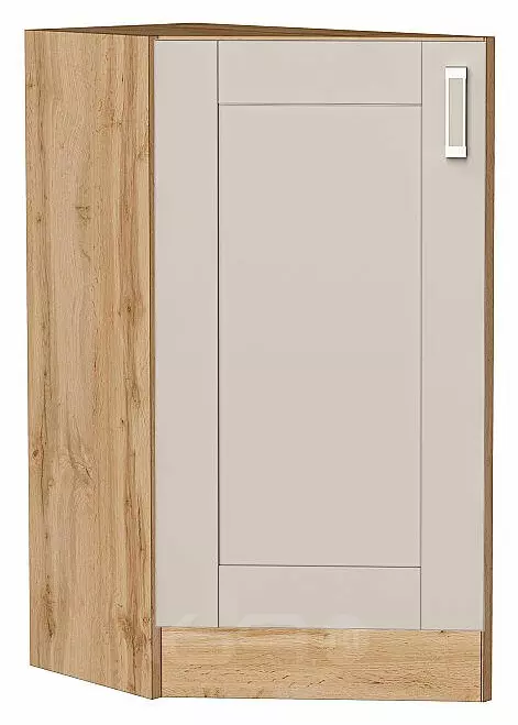 Шкаф нижний торцевой Лофт Cream Silk/Дуб Вотан 816*296*554