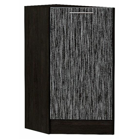Шкаф нижний торцевой Валерия-М Черный металлик дождь Graphite 816*296*552