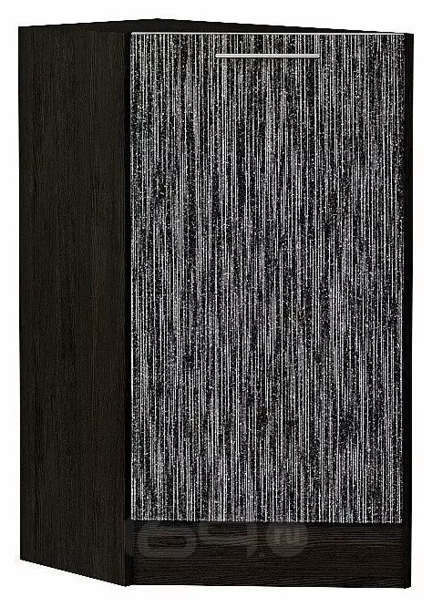 Шкаф нижний торцевой Валерия-М Черный металлик дождь Graphite 816*296*552