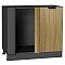 Шкаф нижний угловой Евро Лайн Дуб песочный/Graphite 816*890*478