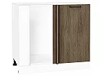 Шкаф нижний угловой Флэт Brown Casella Oak 2S/Белый 816*890*478