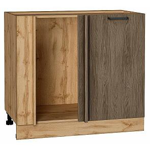 Шкаф нижний угловой Флэт Brown Casella Oak 2S/Дуб Вотан 816*890*478