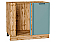 Шкаф нижний угловой Флэт Grey-green In 2S/Дуб Вотан 816*890*478