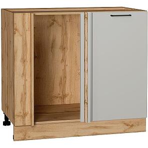 Шкаф нижний угловой Флэт Light Grey In 2S/Дуб Вотан 816*890*478