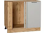 Шкаф нижний угловой Флэт Light Grey In 2S/Дуб Вотан 816*890*478