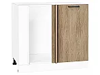 Шкаф нижний угловой Флэт Natural Casella Oak 2S/Белый 816*890*478