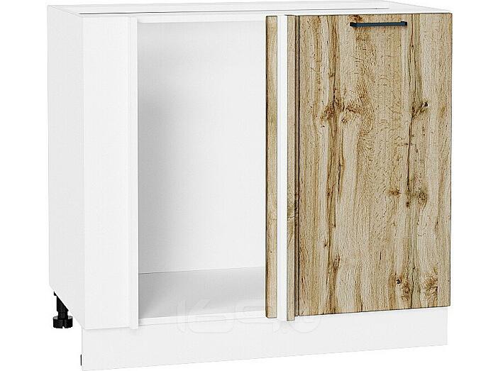 Шкаф нижний угловой Флэт Wotan Oak 2S/Белый 816*890*478