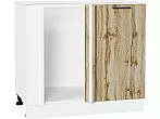 Шкаф нижний угловой Флэт Wotan Oak 2S/Белый 816*890*478