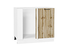 Шкаф нижний угловой Флэт Wotan Oak 2S Белый | 89 см