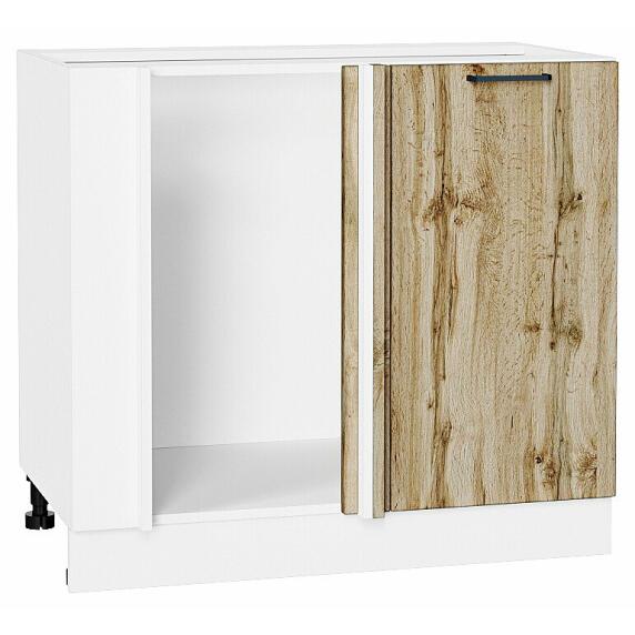 Шкаф нижний угловой Флэт Wotan Oak 2S/Белый 816*890*478