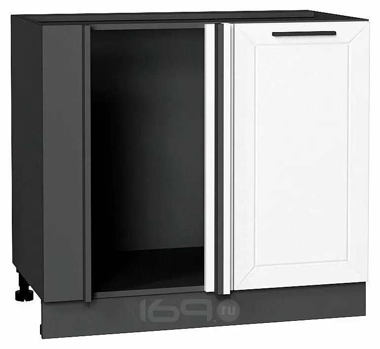 Шкаф нижний угловой Глетчер Айленд Силк Graphite 816*890*478