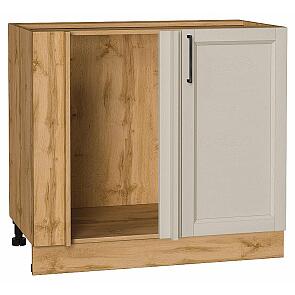 Шкаф нижний угловой Сканди Cream Silkwood/Дуб Вотан 816*890*480