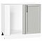 Шкаф нижний угловой Сканди Grey Silkwood/Белый 816*890*480