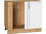 Шкаф нижний угловой Сканди White Silkwood/Дуб Вотан 816*890*480