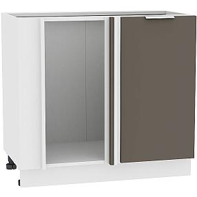 Шкаф нижний угловой Терра НУ 990М Смоки Софт-Белый