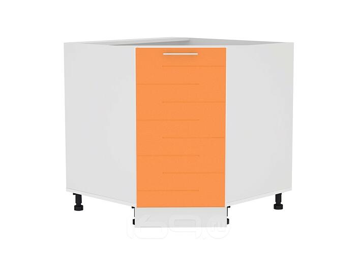 Шкаф нижний угловой (трапеция) Техно НУ 890 Оранжевый металлик-Белый Шкаф нижний угловой (трапеция) Техно НУ 890 Оранжевый металлик-Белый