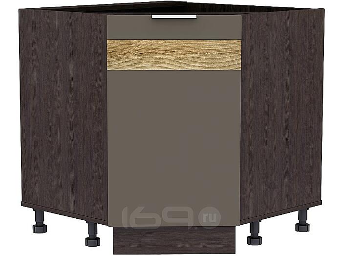 Шкаф нижний угловой (трапеция) Терра DL НУ 890 Смоки Софт-Венге