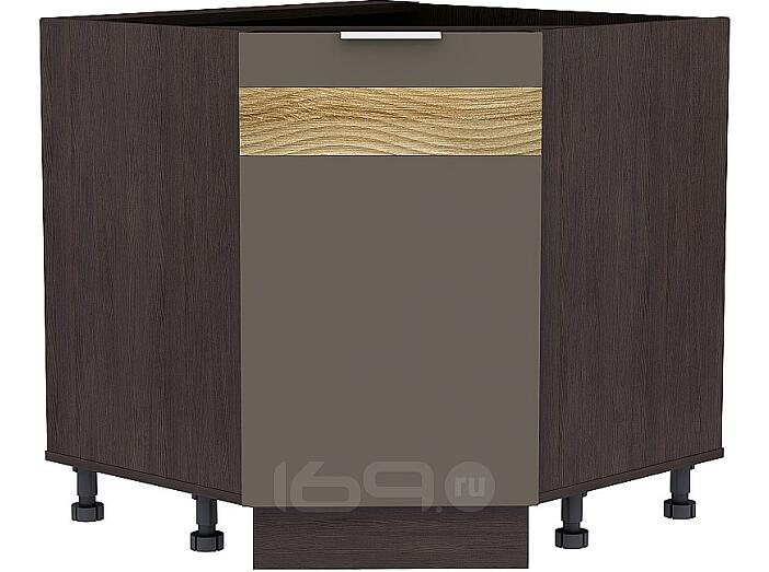 Шкаф нижний угловой (трапеция) Терра DR НУ 890 Смоки Софт-Венге