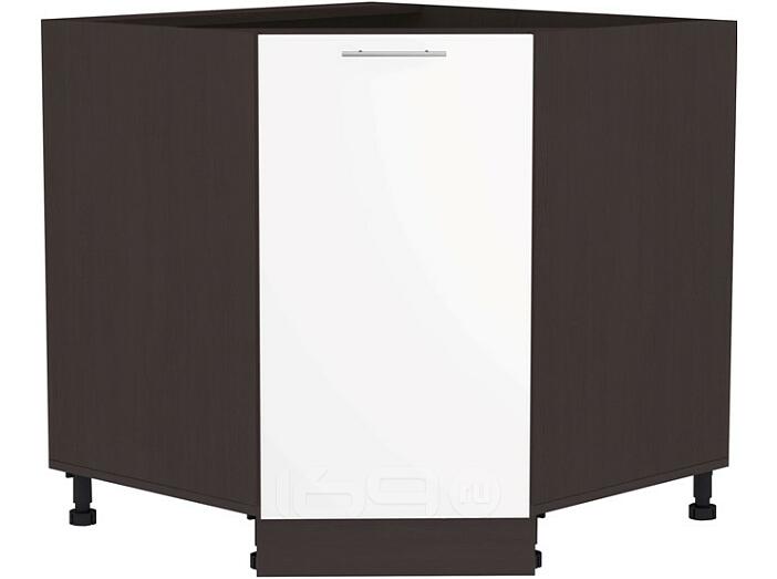 Шкаф нижний угловой (трапеция) Валерия-М НУ 890 Белый глянец-Венге