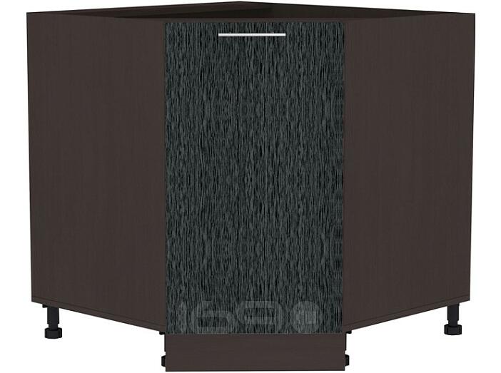Шкаф нижний угловой (трапеция) Валерия-М НУ 890 Черный металлик дождь-Венге