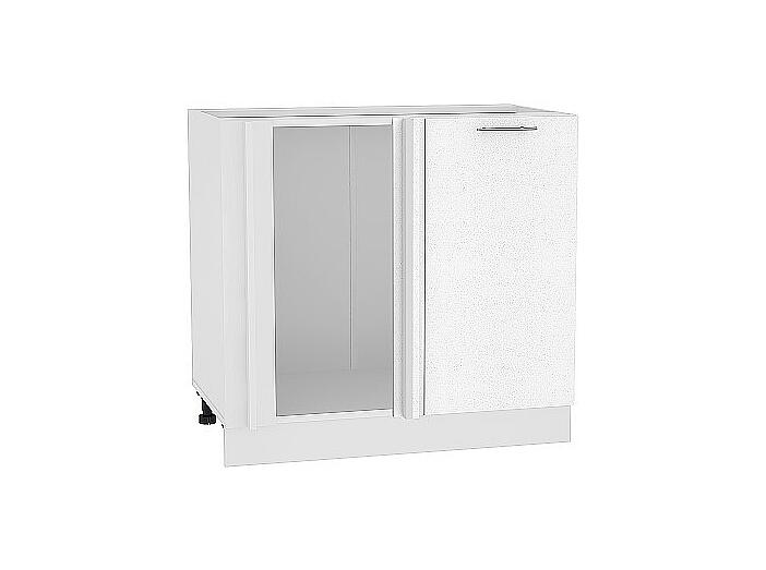 Шкаф нижний угловой Валерия-М НУ 990М Белый металлик-Белый