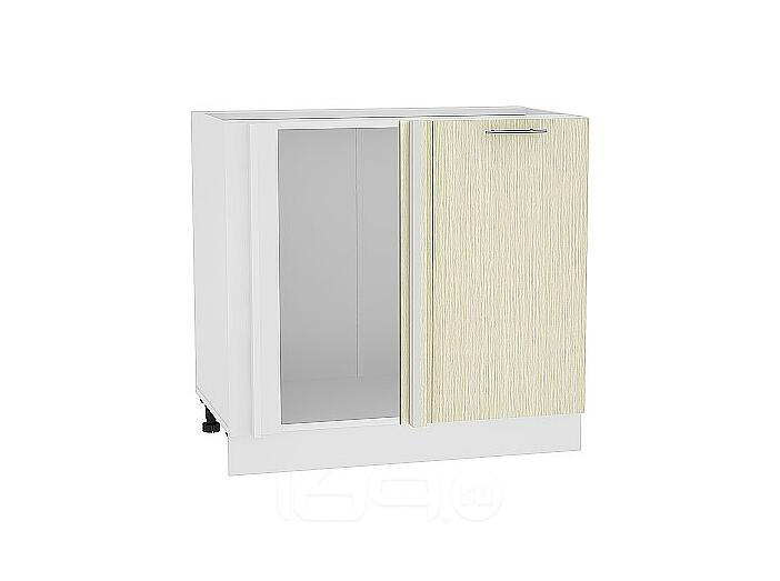 Шкаф нижний угловой Валерия-М НУ 990М Дуб беленый-Белый