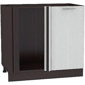 Шкаф нижний угловой Валерия-М НУ 990М Серый металлик дождь-Венге