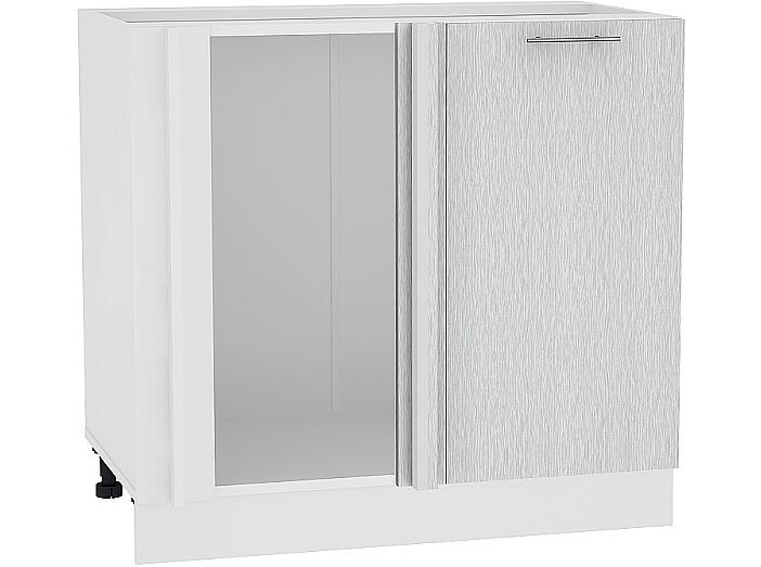 Шкаф нижний угловой Валерия-М НУ 990М Серый металлик дождь светлый-Белый
