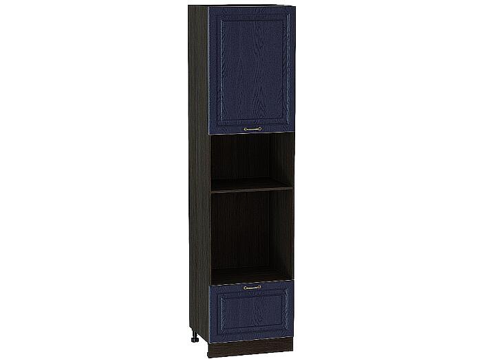 Шкаф пенал под бытовую технику с 1-ой дверцей и ящиком Ницца ШП 606НМ (для верхних шкафов высотой 920) Дуб синий-Венге