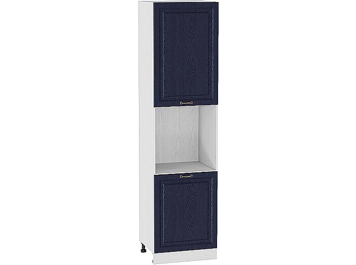 Шкаф пенал под бытовую технику с 2-мя дверцами Ницца П 600Н (для верхних шкафов высотой 920) Дуб синий-Белый