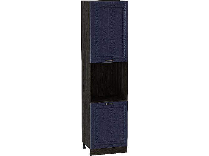 Шкаф пенал под бытовую технику с 2-мя дверцами Ницца П 600Н (для верхних шкафов высотой 920) Дуб синий-Венге