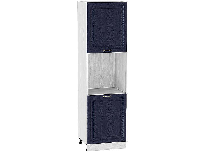Шкаф пенал под бытовую технику с 2-мя дверцами Ницца ШП 600 (для верхних шкафов высотой 720) Дуб синий-Белый