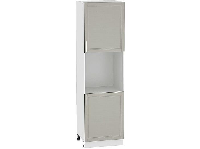 Шкаф пенал под бытовую технику с 2-мя дверцами Сканди 600Н (для верхних шкафов высотой 920) Grey Softwood-Белый